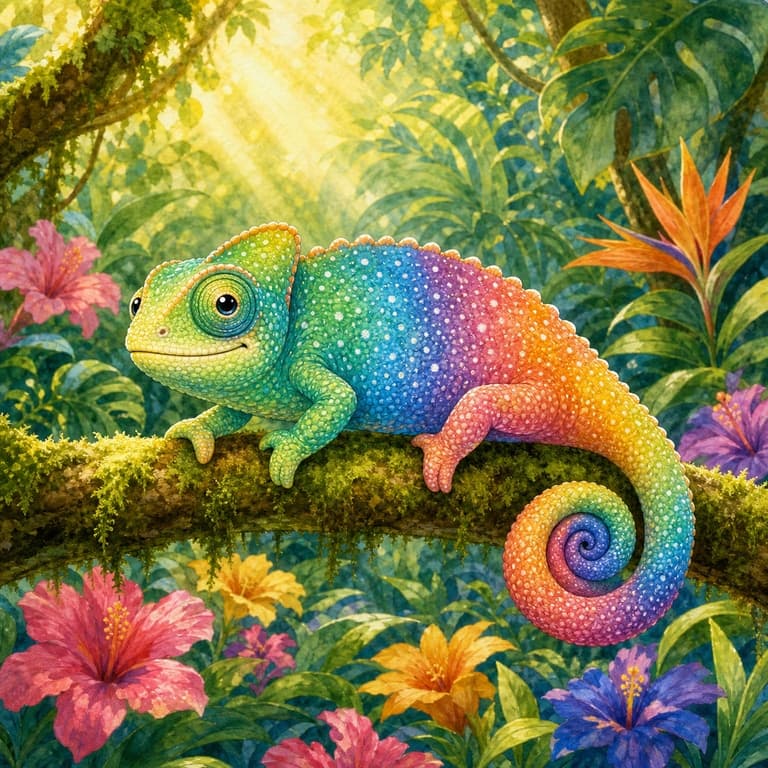 กิ้งก่าที่รักสีสันของตัวเอง